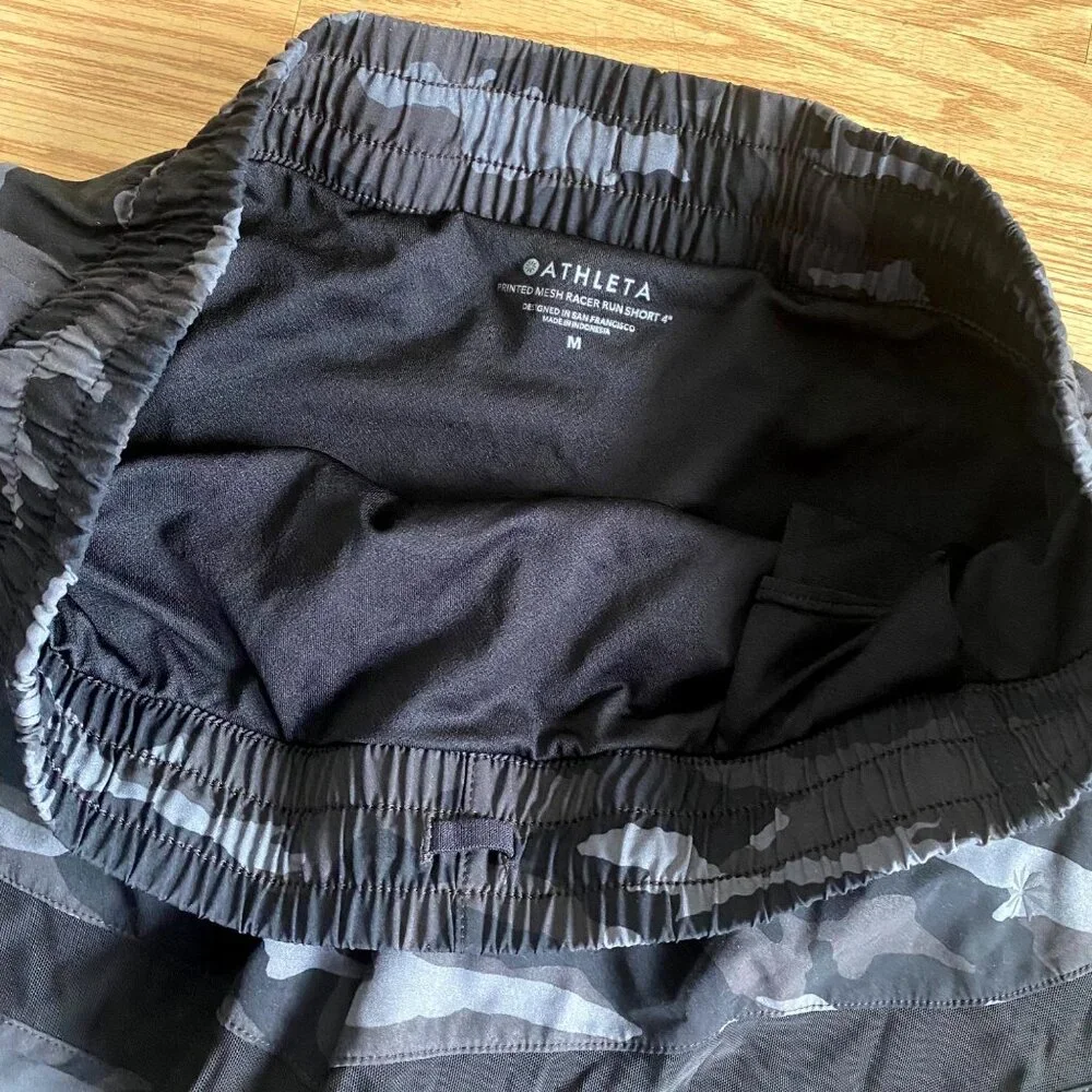 size M Athleta printed mesh racer run shorts‎ 4